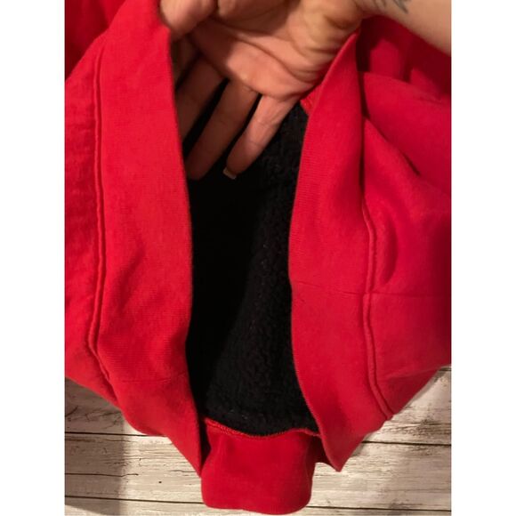 PINK Victoria Secret Red High Mock turtleneck Sherpa Lined Pullover Sweater Smal - Picture 6 of 10